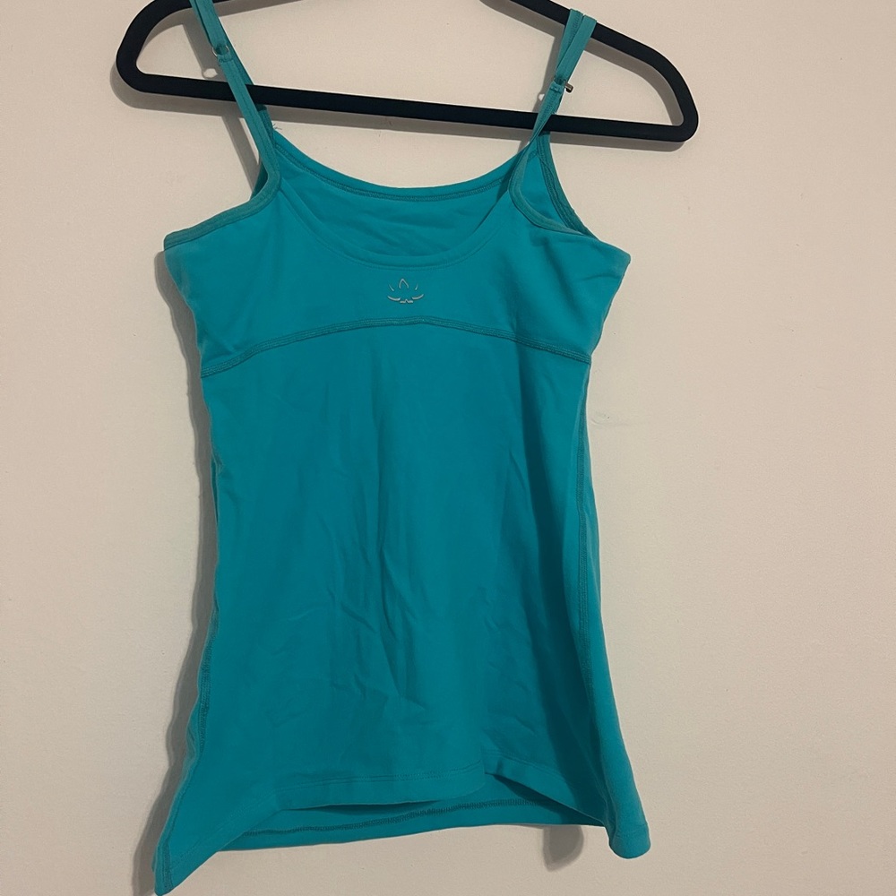 Turquoise beyond yoga, tank with built in bra- size tag cut out, but is Large!